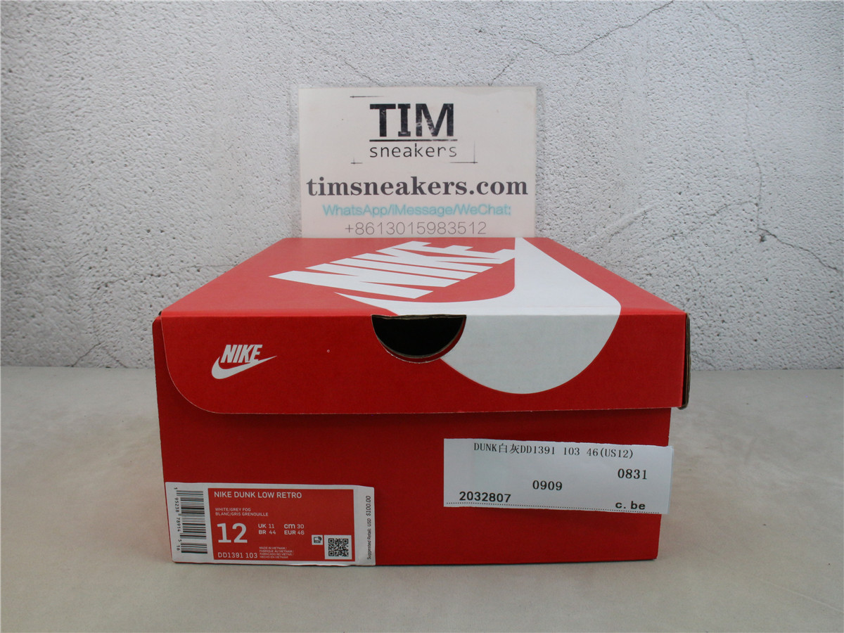 M Batch Nike Dunk Low Grey Fog DD1391-103